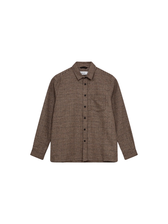 Resteröds Lennox Wool Shirt - Brown Check